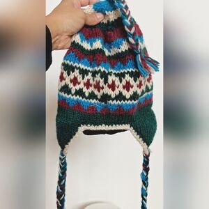 Beanie Wool hat Yak Wool Braided Colorful